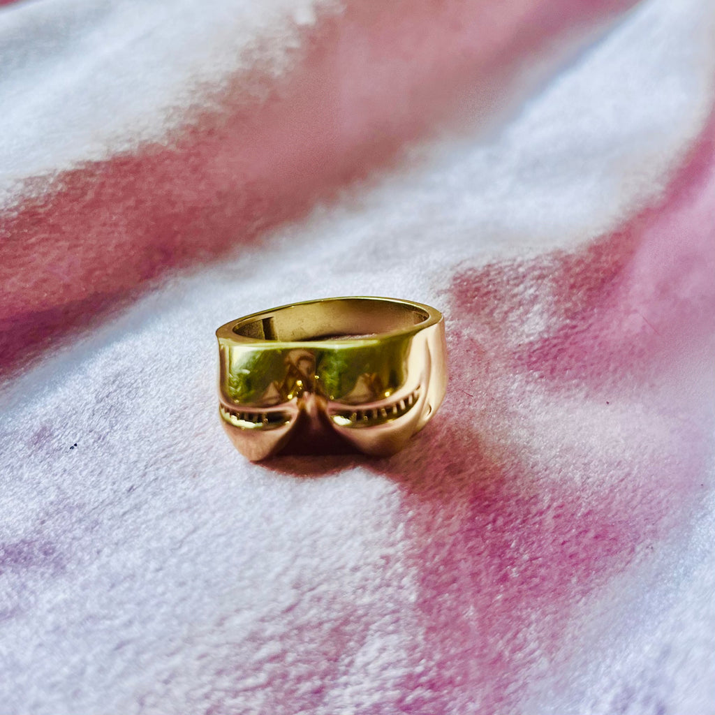 The Darine Gold Brass Ring, Double Mastectomy Bust